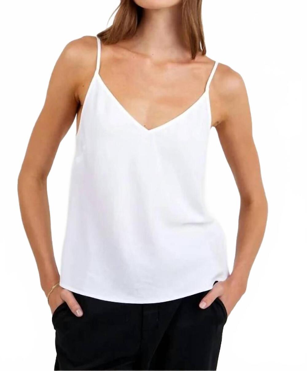 NEW BELLA DAHL clean cami v-neck top in white